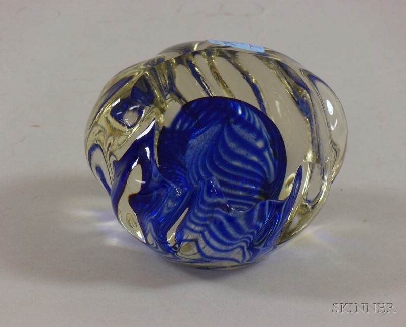 Appraisal: Modern Art Glass Paperweight signed Duncan '