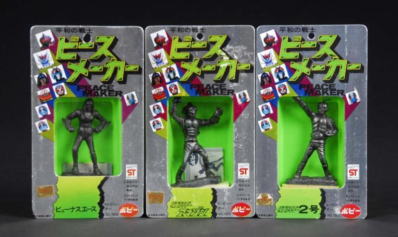 Appraisal: Lot of Peacemaker Kamen Rider Statues Description Japanese Made by