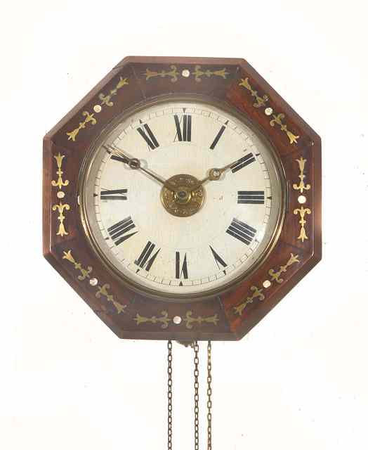 Appraisal: A TH CENTURY BLACK FOREST POSTMAN'S ALARM WALL CLOCK with