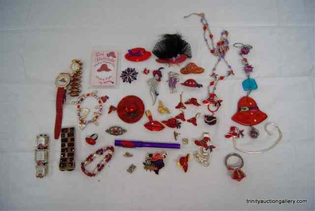 Appraisal: Red Hat Society Collectible Costume Jewelry PlusFrom the estate is