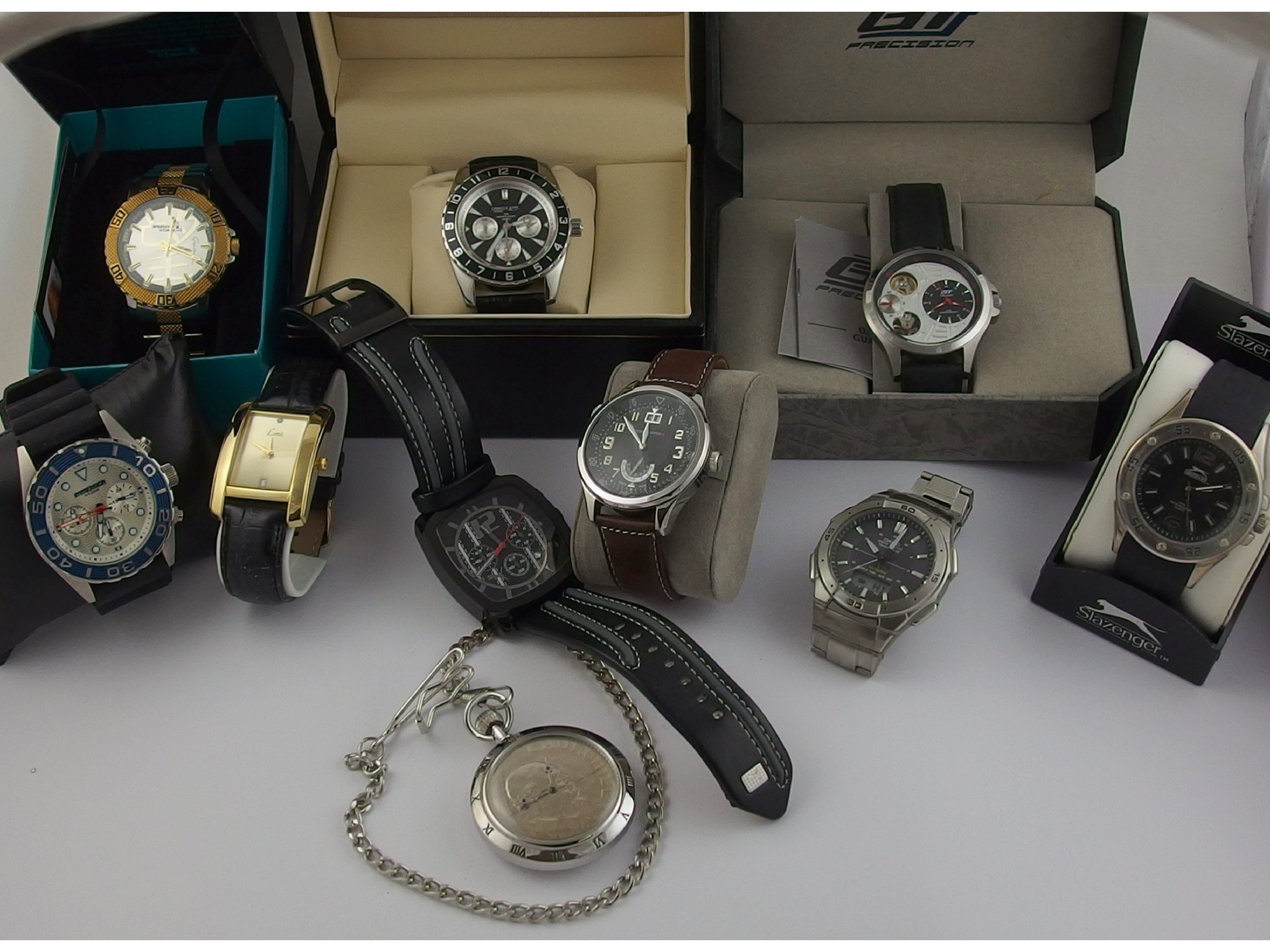 Appraisal: A collection of ten gents fashion watches to include Immersion