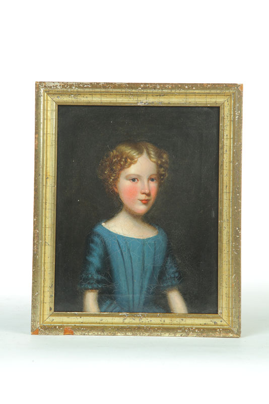 Appraisal: PORTRAIT OF A GIRL PROBABLY AMERICAN TH CENTURY Oil on