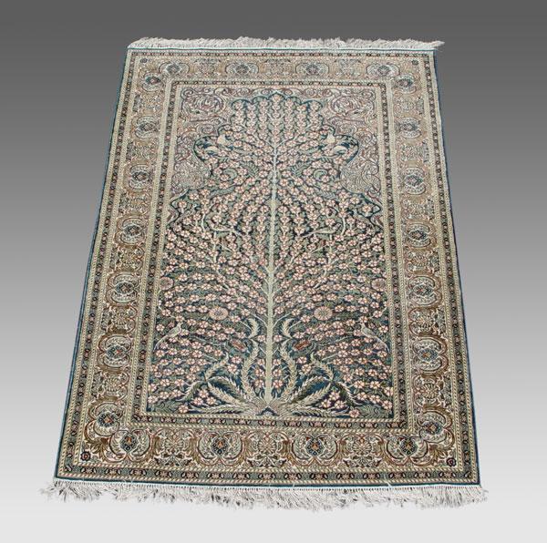 Appraisal: HAND TIED TREE OF LIFE PRAYER RUG Approx ' x