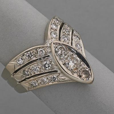 Appraisal: K WHITE GOLD DIAMOND RING ca Full and single cut