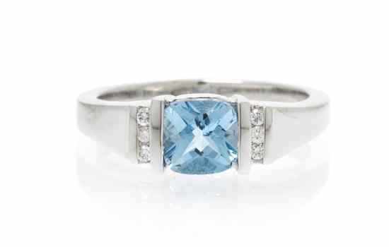 Appraisal: A Karat White Gold Topaz and Diamond Ring consisting of