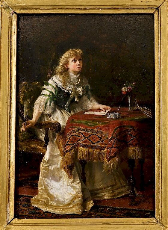 Appraisal: Giuseppe Castiglione Beautiful Lady Genre Painting Giuseppe Castiglione Italy -