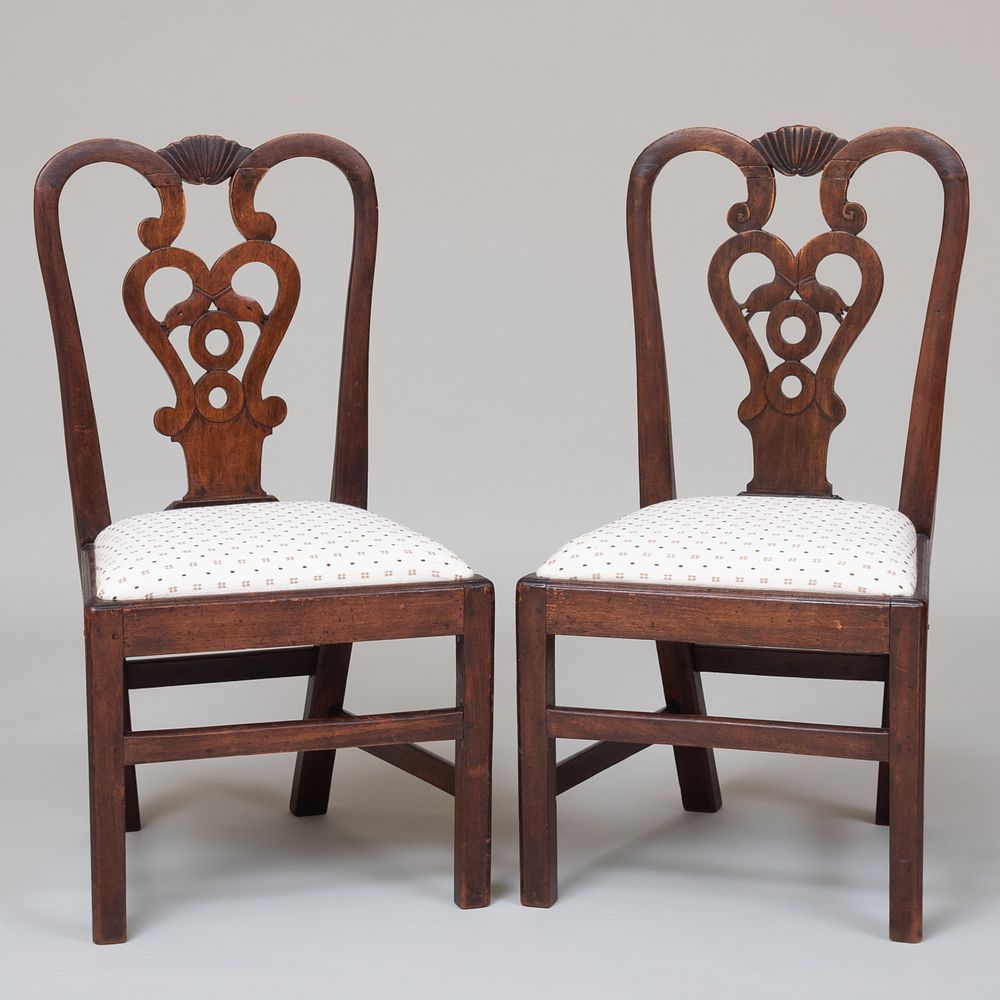 Appraisal: Pair George III Provincial Mahogany Side Chairs x x in