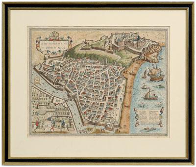 Appraisal: Map of Nice France quot Le vray Pourtraiet de la