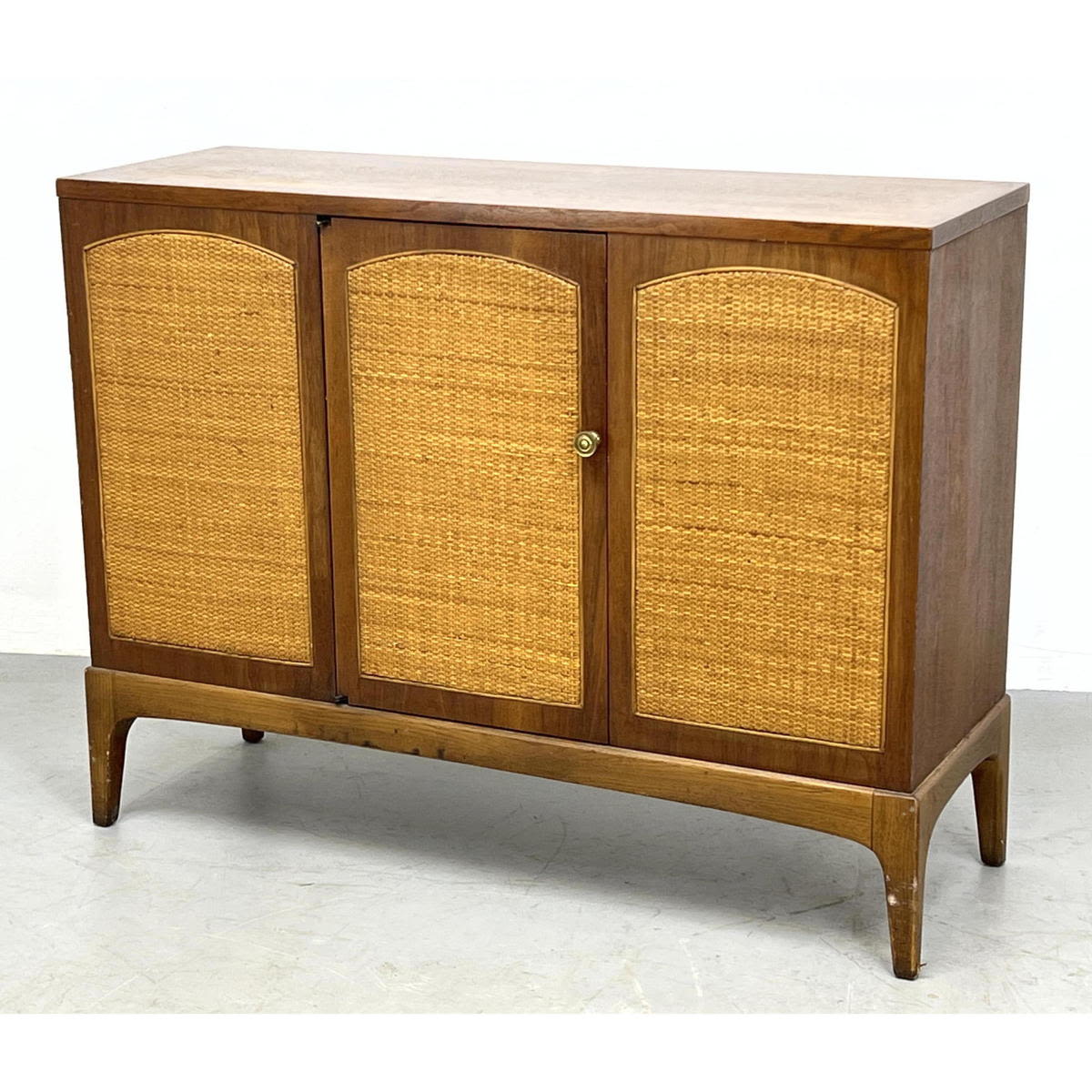 Appraisal: LANE American Modern Cabinet with Woven Panels Marked Dimensions H