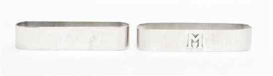 Appraisal: Two American Arts Crafts Sterling Silver Napkin Rings Kalo Chicago