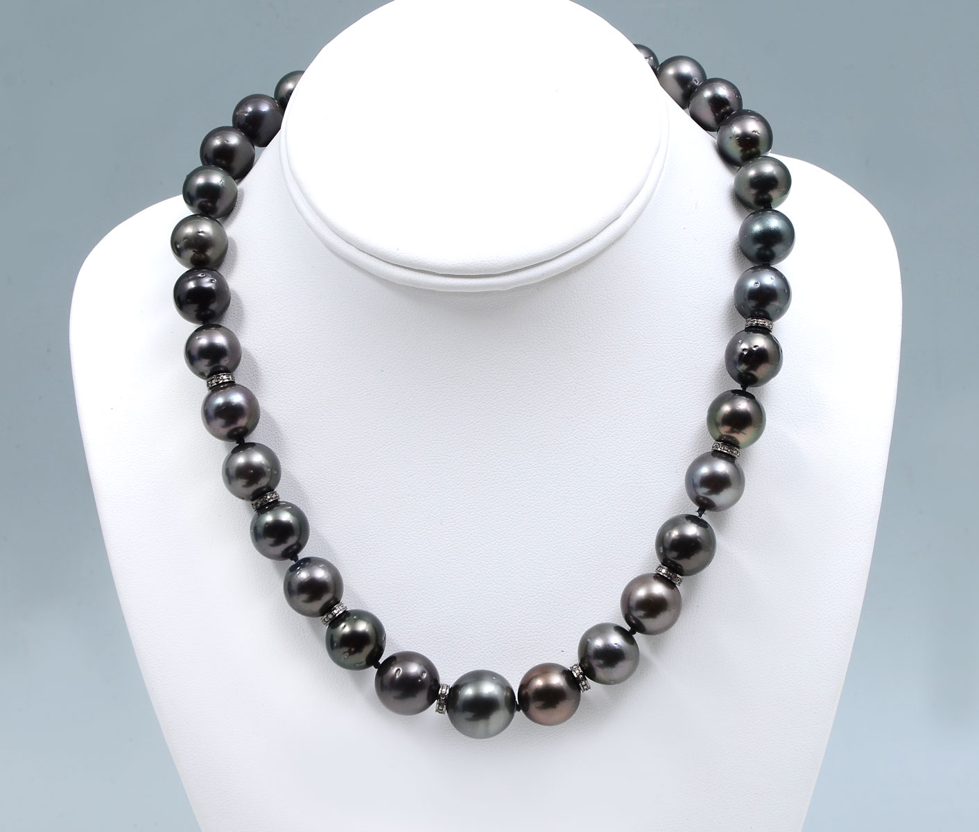 Appraisal: TAHITIAN BLACK PEARL NECKLACE '' necklace features Tahitian cultured pearls