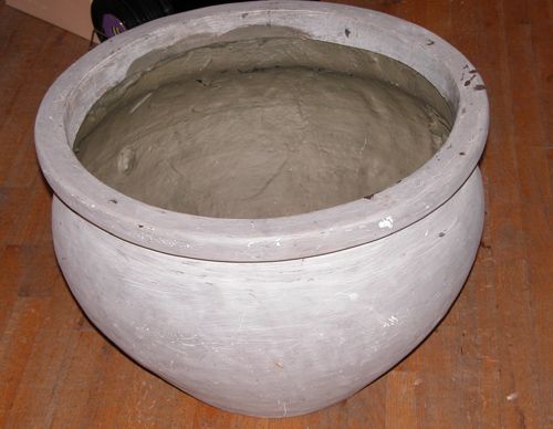 Appraisal: Large Faux Concrete Planter th Century Unknown x x inches