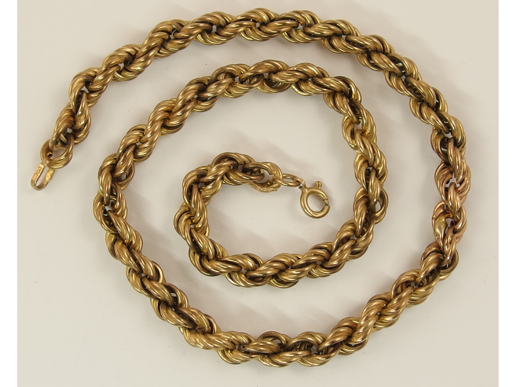 Appraisal: A ct gold wide rope chain weight approx gms