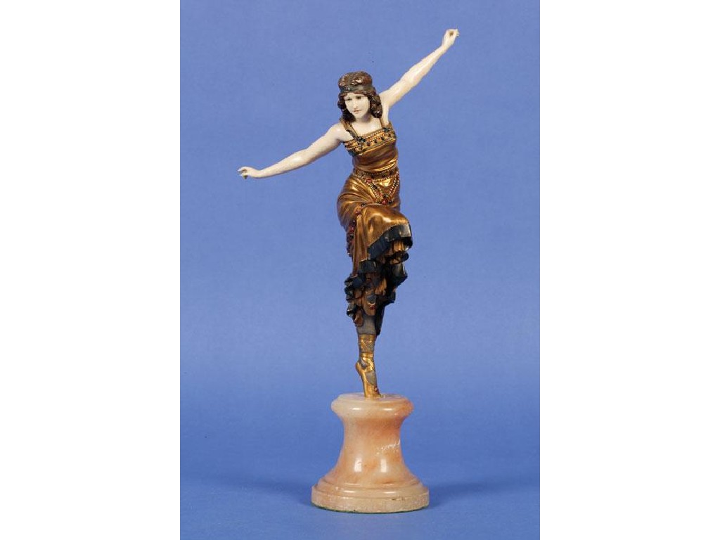 Appraisal: PAUL PHILIPPE RUSSIAN DANCER an Art Deco bronze and ivory