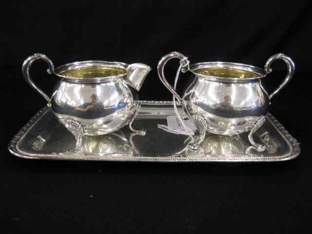 Appraisal: Sterling Silver Tray creamer sugar troy ounces