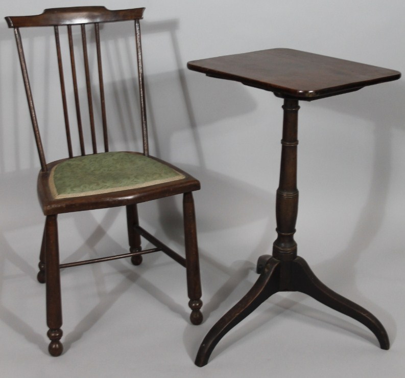 Appraisal: A Georgian mahogany tripod table and Edwardian bedroom chair