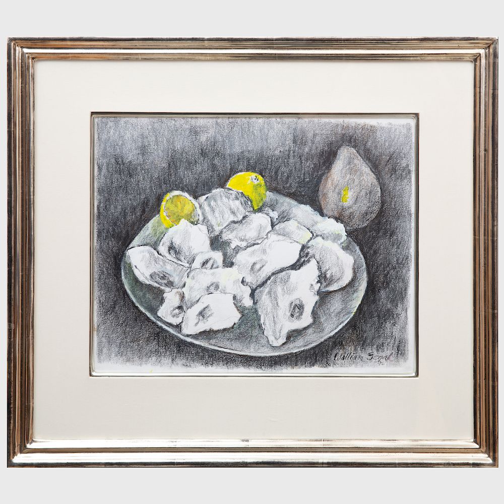 Appraisal: William Segal - Oysters and Lemon Pencil and gouache on