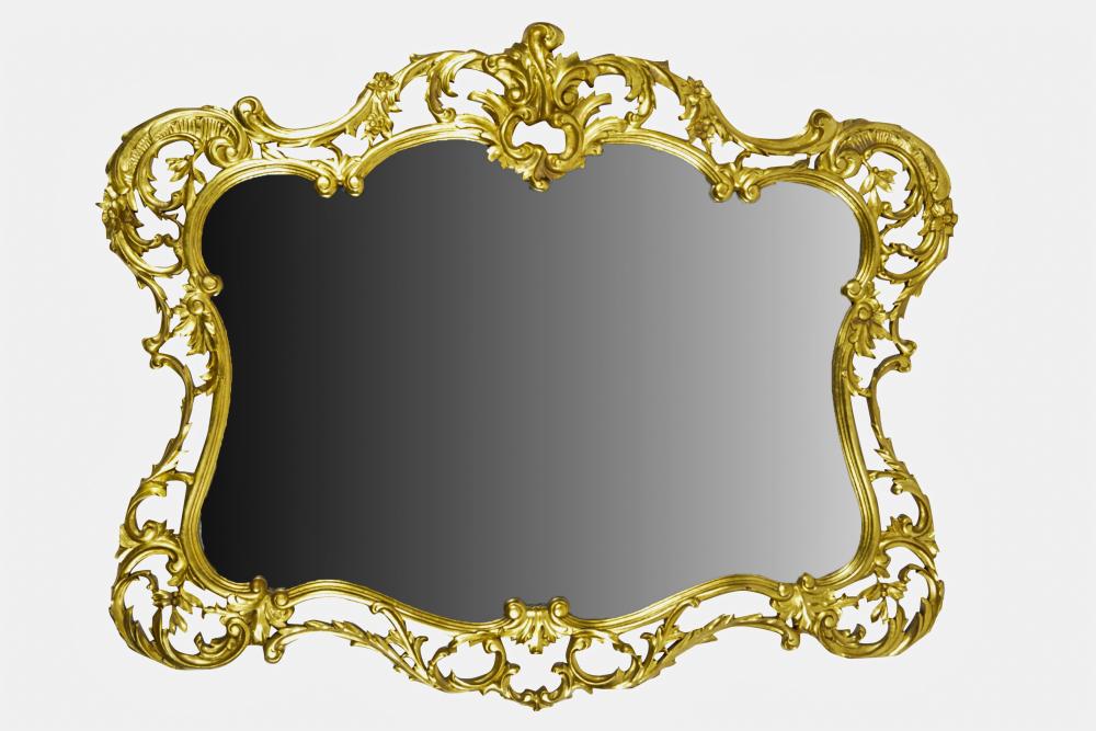 Appraisal: ROCOCO STYLE GILTWOOD MIRROR th century x inches overall Condition