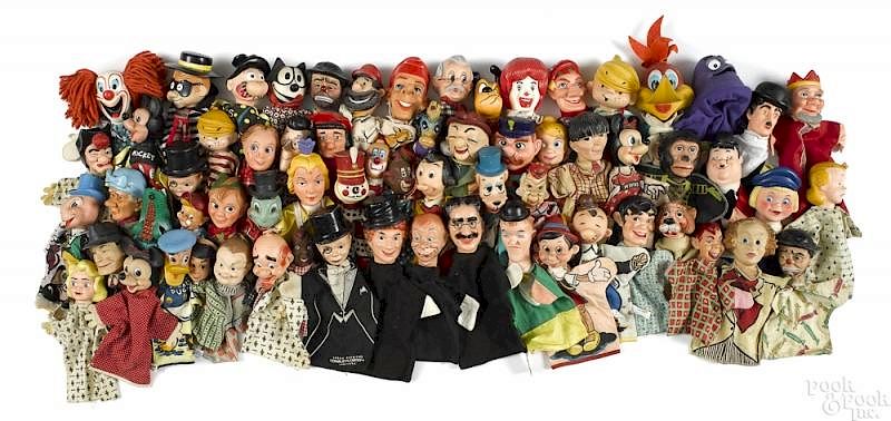 Appraisal: Collection of approximately fifty hand puppets Collection of approximately fifty