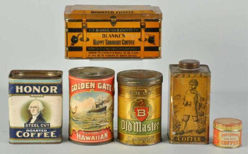 Appraisal: Lot of Assorted Coffee Tins Description Includes harder-to-find Golden Gate