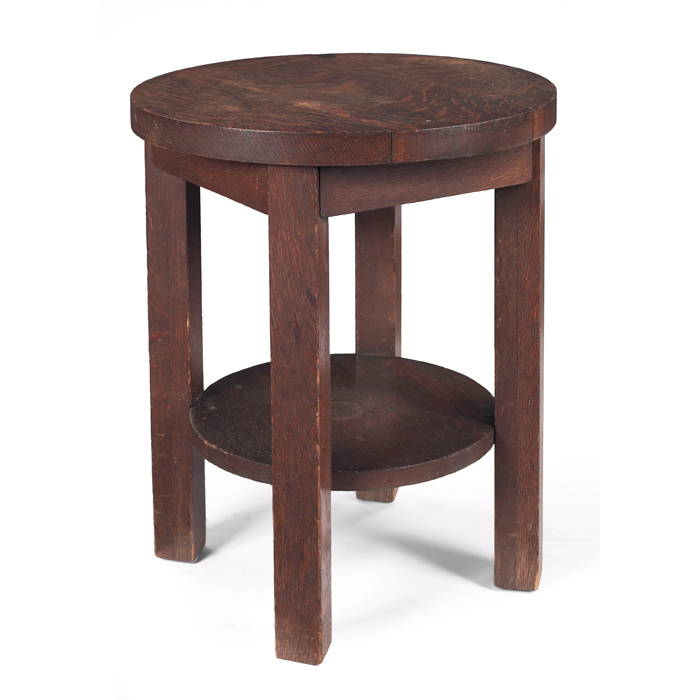 Appraisal: Arts and Crafts tabouret manufactured by Wolverine Company Detroit circular