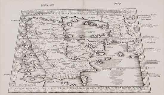 Appraisal: Waldseemuller Martin Sexte Asie Tabula trapezoid Ptolemaic map of Arabia