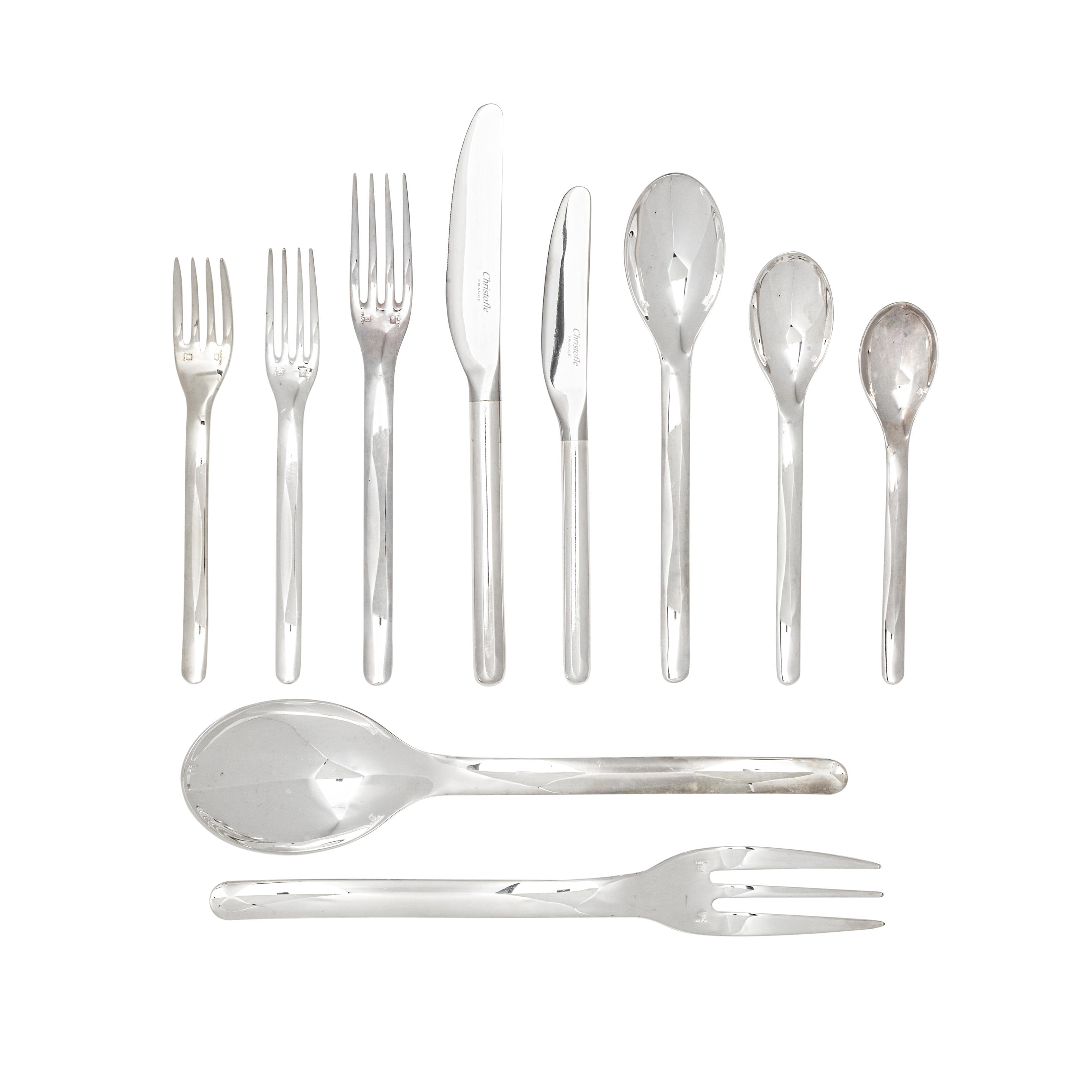 Appraisal: A FRENCH SILVER-PLATED FLATWARE SERVICE FOR FOURTEEN BY CHRISTOFLE PARIS