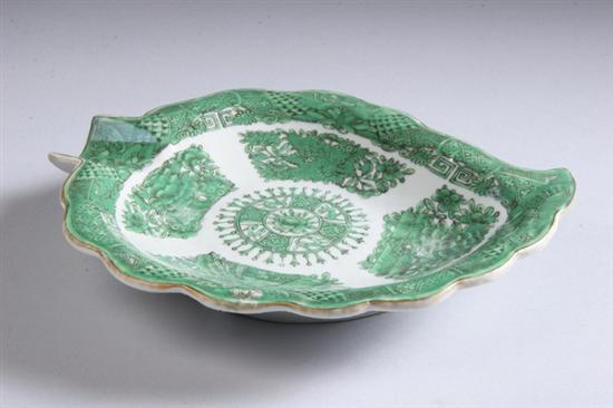 Appraisal: CHINESE GREEN FITZHUGH PORCELAIN LEAF-SHAPED DISH Circa - in PROVENANCE