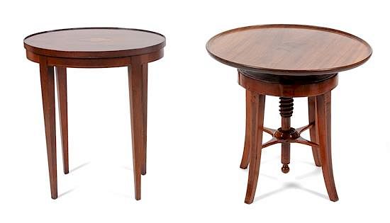 Appraisal: Two Georgian Style Mahogany End Tables Height of taller inches