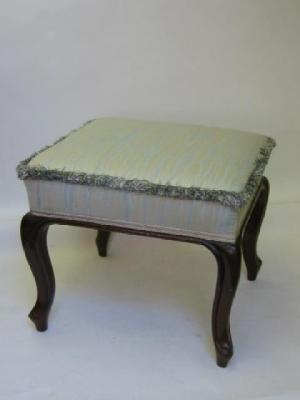 Appraisal: A VICTORIAN MAHOGANY DRESSING STOOL of oblong form upholstered in