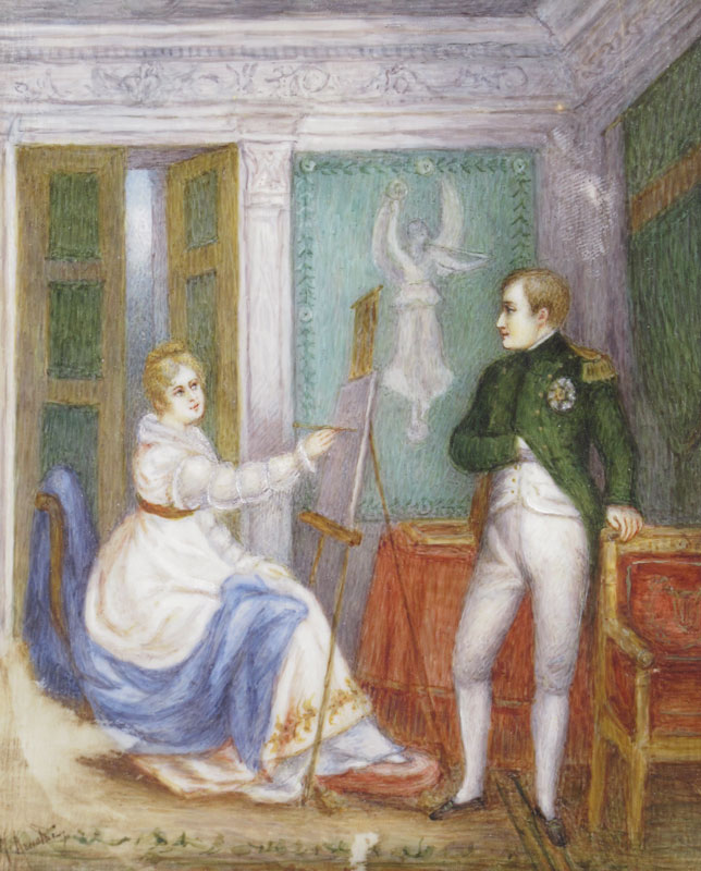 Appraisal: JOSEPHINE PAINTING NAPOLEON MINIATURE PAINTING ON IVORY Sight size ''