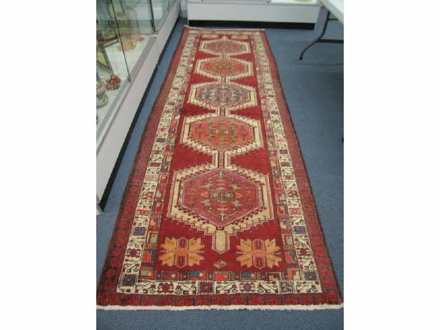 Appraisal: Sarab Persian Handmade Runner five goemetric medallions on field of