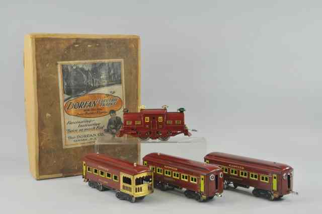 Appraisal: DORFAN STANDARD GAUGE TRAIN SET Includes box engine restored No