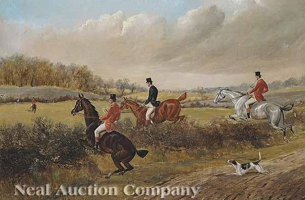 Appraisal: Charles Faulkner English d On the Hunt Taking a Hedgerow