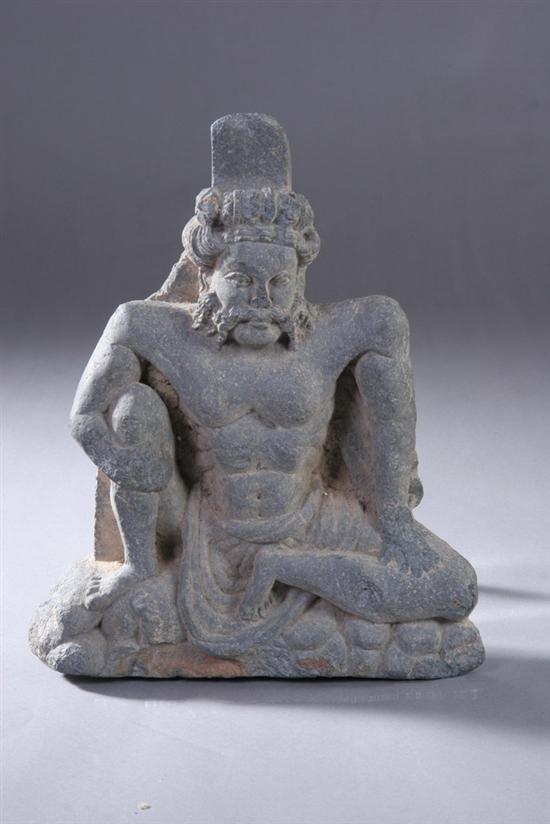 Appraisal: GANDHARAN GREY SCHIST FIGURE OF ATLAS Circa th century -