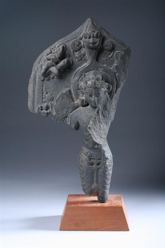 Appraisal: INDIAN BLACK SCHIST FIGURE OF DEITY Pala Dynasty th century