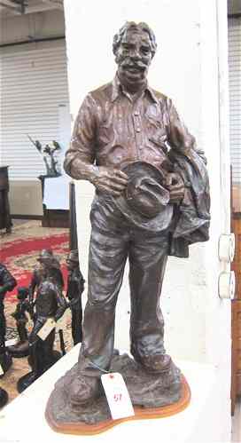 Appraisal: JIM HENDERSON AMERICAN TH CENTURY ORIGINAL BRONZE SCULPTURE the standing