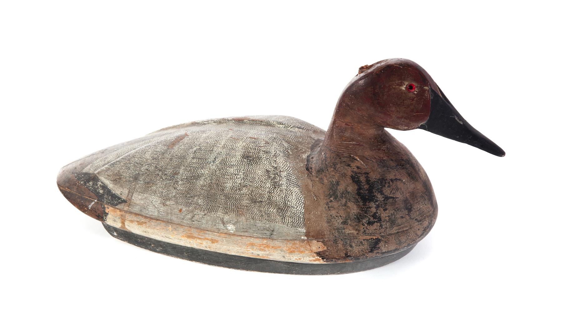 Appraisal: AMERICAN CANVASBACK DRAKE DECOY Michigan mid th century Hollow with