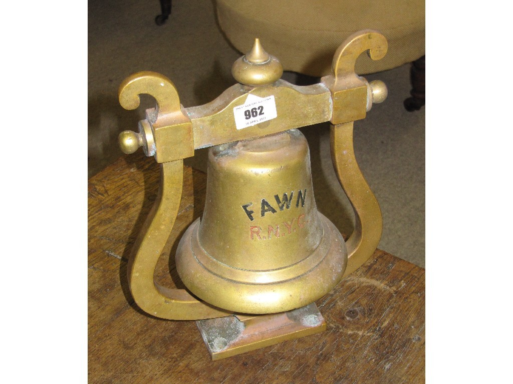 Appraisal: Brass ships bell inscribed 'Fawn' R N Y C