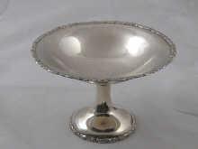 Appraisal: A silver dish on pedestal foot by Mappin Webb London