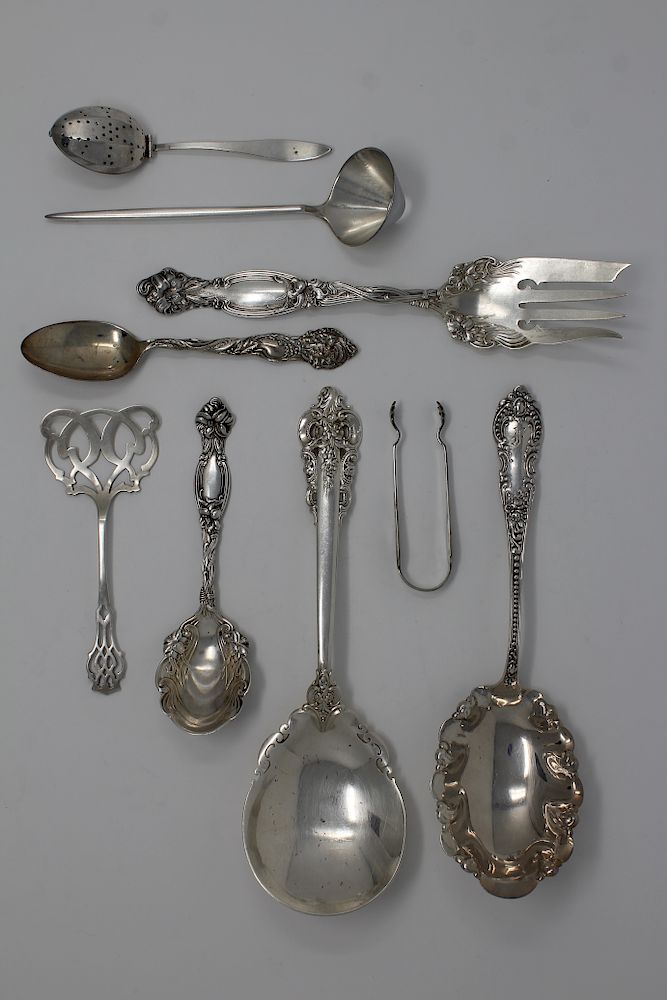 Appraisal: Assorted Sterling Hallmarked Serving Utensils George W Shiebler Co Sterling