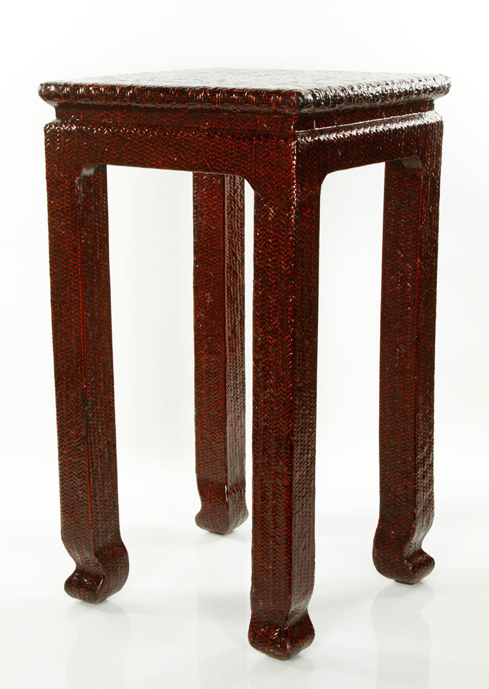 Appraisal: - s Billy Baldwin Woven Cane table Billy Baldwin woven