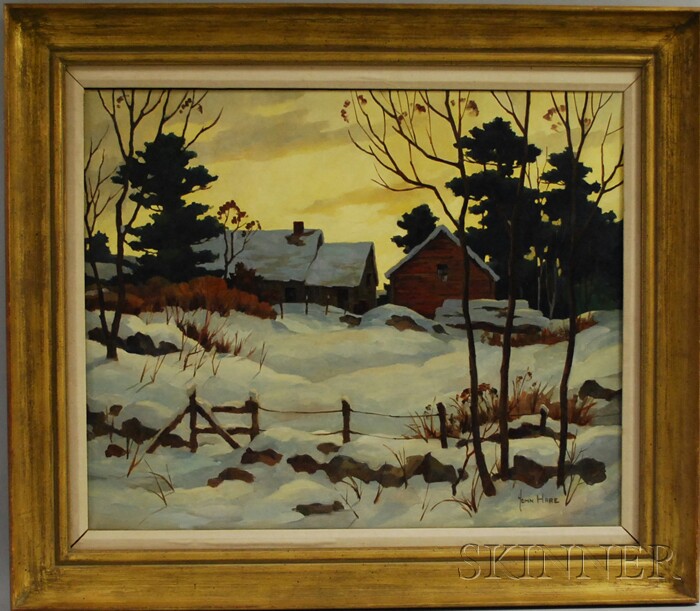 Appraisal: John Cuthbert Hare American - Farm in Winter Signed l