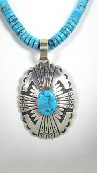 Appraisal: Santo Domingo Turquoise Necklace by artist Irene Reano paired with