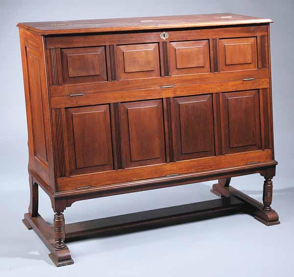 Appraisal: An American Aesthetic Mahogany Print Cabinet c Philadelphia the hinged