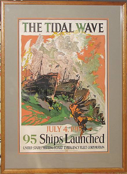 Appraisal: WORLD WAR - POSTER The Tidal Wave July th Ships