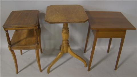 Appraisal: FEDERAL STYLE CANDLESTAND WITH TWO SIDE TABLES the first Federal