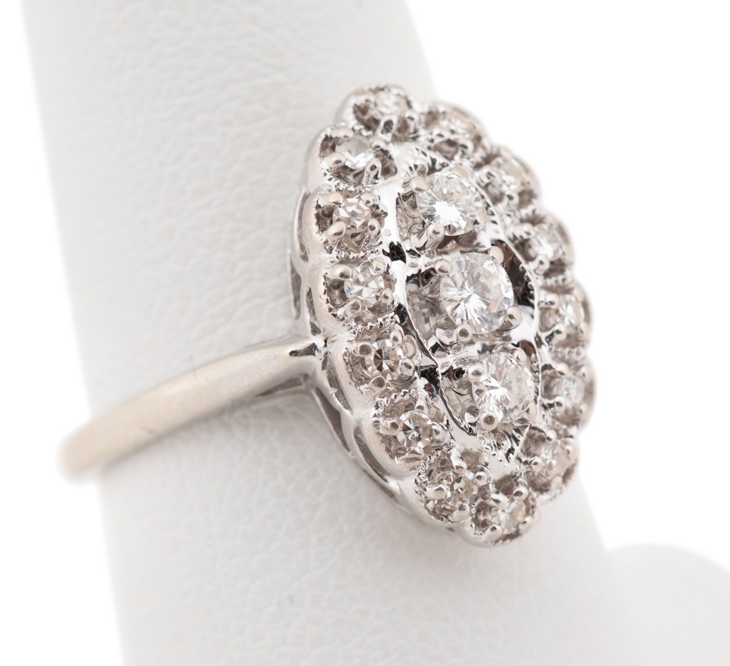 Appraisal: K WHITE GOLD DIAMOND PRINCESS RING k white gold and