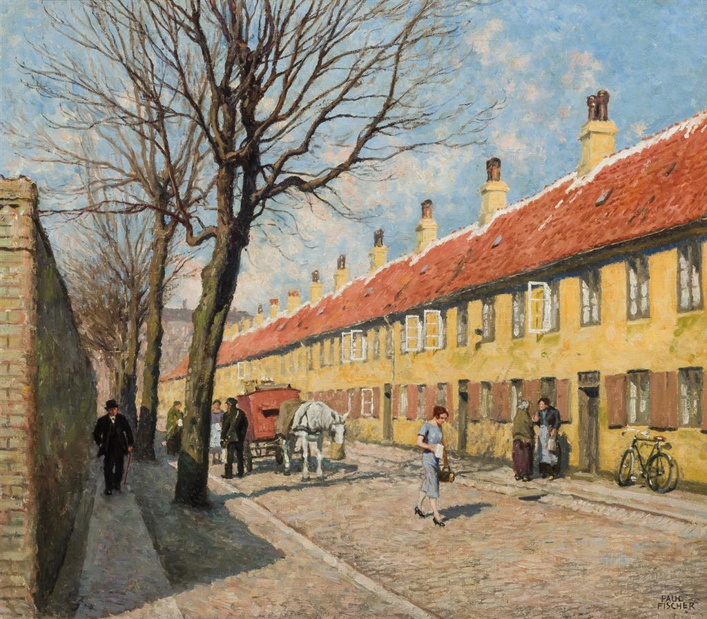 Appraisal: PAUL GUSTAVE FISCHER Danish - A Copenhagen Street oil on