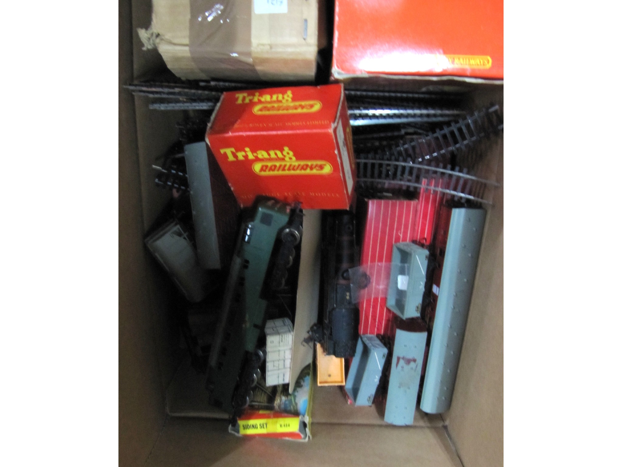 Appraisal: A lot comprising two boxes of model train equipment and